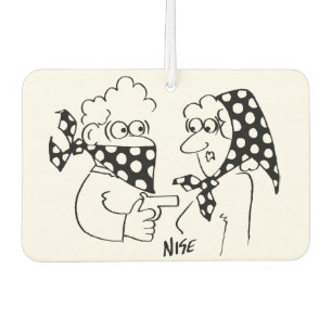 Matching Mask and Head Scarf Robbery Cartoon Car Air Freshener