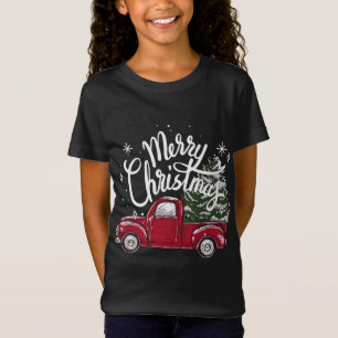 Matching Merry Christmas Tree on Red Truck Car Cos T-Shirt