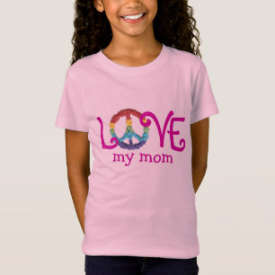 Matching Mum and Daughter Clothes - Peace & Love T T-Shirt
