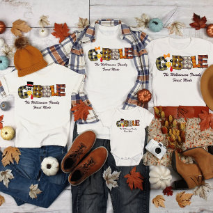 Matching Name Thanksgiving Couple Turkey Gobble A Baby T-Shirt