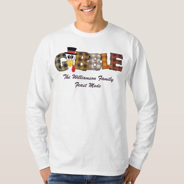 Matching Name Thanksgiving Couple Turkey Gobble B T-Shirt (Front)