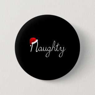 Matching Naughty &amp; Nice Naughty List Christmas 6 Cm Round Badge