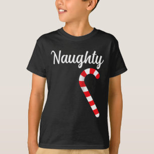 Matching Naughty And Nice Couples Christmas Pajama T-Shirt