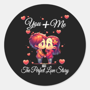 Matching Outfit Husbynd Wife Boyfriend Girlfriend  Classic Round Sticker