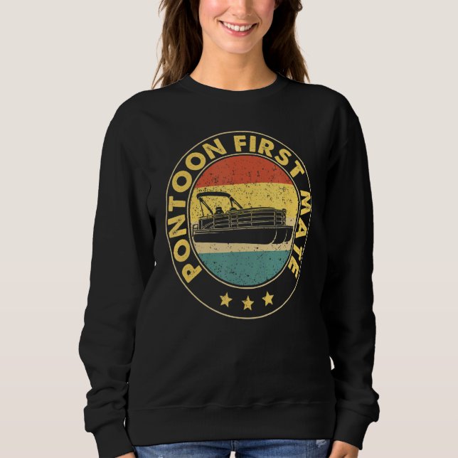 Matching Pontoon First Mate   Pontoon Boat Captain Sweatshirt (Front)