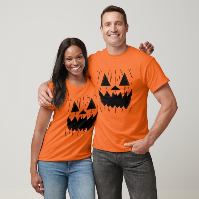 Matching Pumpkin Face Halloween T-Shirt  (Unisex)