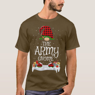 Matching Red Buffalo Plaid The Army Gnome Christma T-Shirt