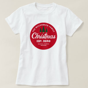 Matching Retro Vintage Christmas Family Name T-Shirt