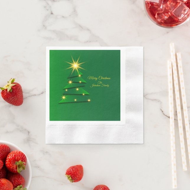 Matching Set Green Tree Change Name Cocktail Napkin (Insitu)