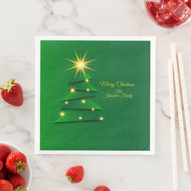Matching Set Green Tree Change Name Dinner Napkin (Insitu)