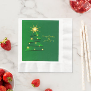 Matching Set Green Tree Change Name Luncheon Napkin