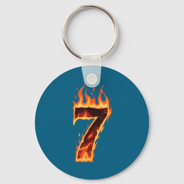 Matching Six Seven Flaming Ice Funny Meme 67 Coupl Key Ring (Front)
