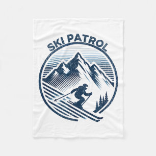 Matching ski patrol ski resort winter skiing fleece blanket