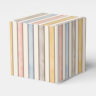Matching, Subdued Pink, Yellow and Blue Stripes  Favour Box