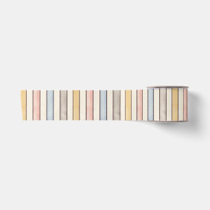 Matching, Subdued Pink, Yellow and Blue Stripes Satin Ribbon