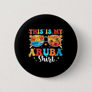 Matching Summer Family Vacation Beach Trip Aruba  6 Cm Round Badge