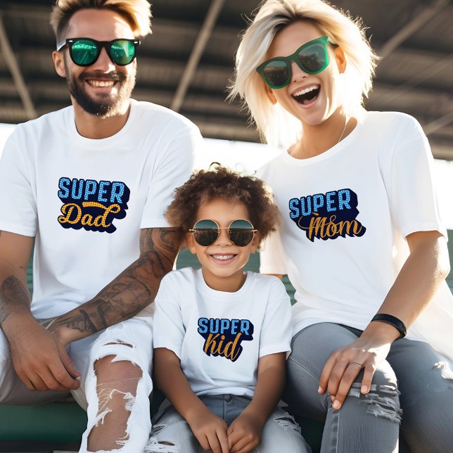 Matching Super Mum & Super Kid Sidekick Mother Kid Tri-Blend Shirt (Matching Super Dad, Super Mom & Super Kid Sidekick Family T-Shirt)