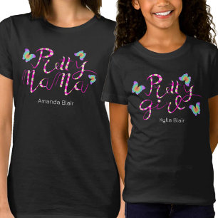 Matching T-shirt Pretty Girl Rainbow Butterflies