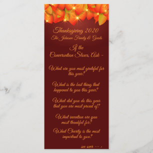 Matching Thanksgiving Leaf Conversation Starter Menu