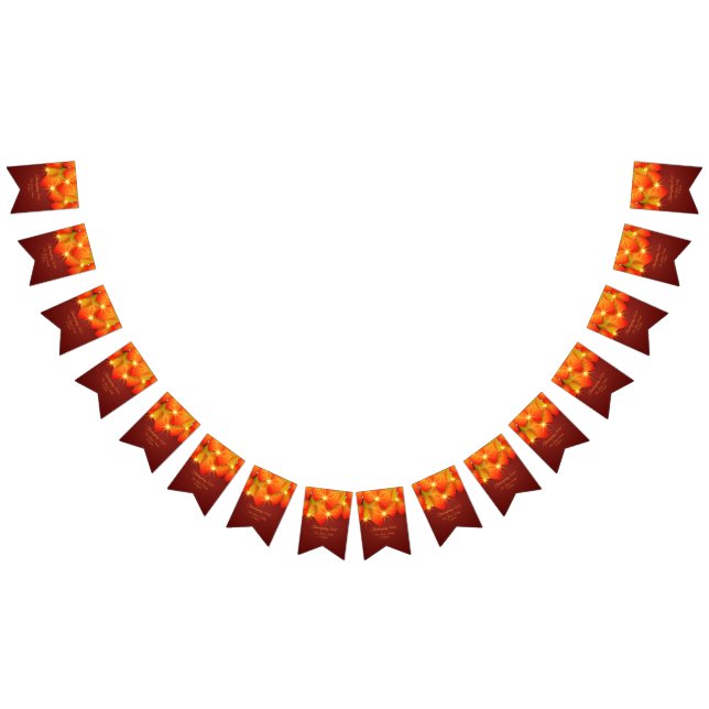 Matching Thanksgiving Orange Leaf Name Year Bunting (All)