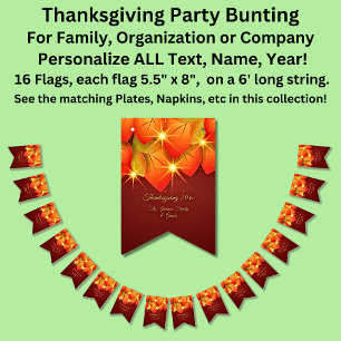 Matching Thanksgiving Orange Leaf Name Year Bunting