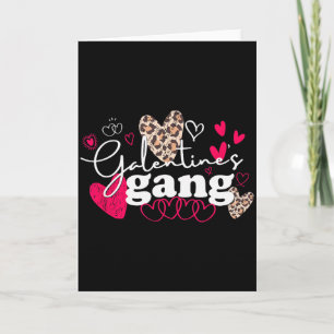 Matching Valentines Day Galentines Gang Cute Leopa Card