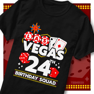 Matching Vegas 24th Birthday Squad Casino Party T-Shirt
