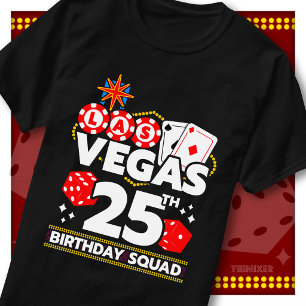 Matching Vegas 25th Birthday Squad Casino Party T-Shirt
