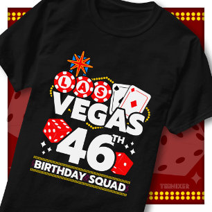 Matching Vegas 46th Birthday Squad Casino Party T-Shirt
