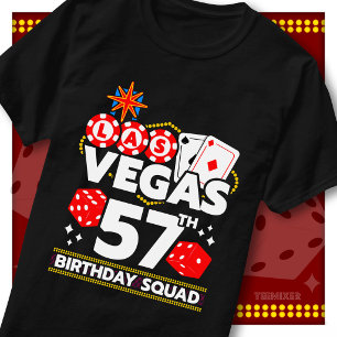 Matching Vegas 57th Birthday Squad Casino Party T-Shirt