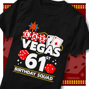 Matching Vegas 61st Birthday Squad Casino Party T-Shirt