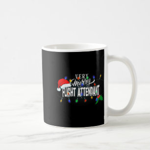 Matching Very Merry Flight Attendant Christmas Coffee Mug