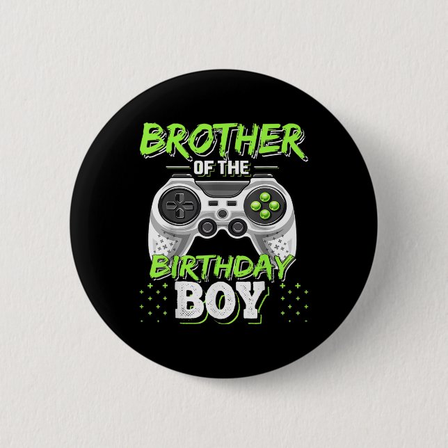 Matching Video Game Birthday Brother Of The Birthd 6 Cm Round Badge (Front)