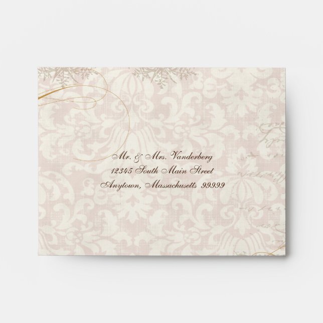 Matching Wedding Envelopes - Trellis Rose Vintage (Front)