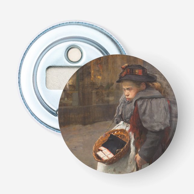 Matchstick Girl Poor Street Urchin Urban Poverty   Bottle Opener (Front)