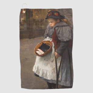 Matchstick Girl Poor Street Urchin Urban Poverty   Golf Towel