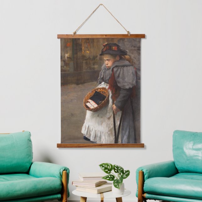 Matchstick Girl Poor Street Urchin Urban Poverty   Hanging Tapestry (Living Room)