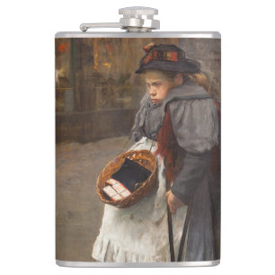 Matchstick Girl Poor Street Urchin Urban Poverty   Hip Flask