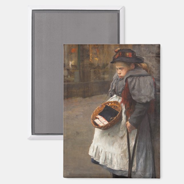 Matchstick Girl Poor Street Urchin Urban Poverty   Magnet (Front/Back)
