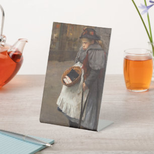 Matchstick Girl Poor Street Urchin Urban Poverty   Pedestal Sign