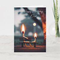 Matchsticks On a Bench for Dad's Birthday
