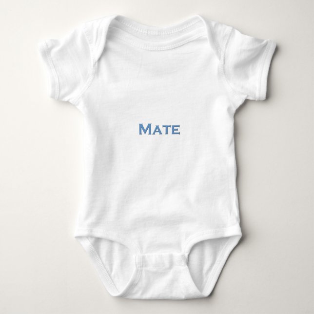 "Mate" Nautical Text Logo Baby Bodysuit (Front)