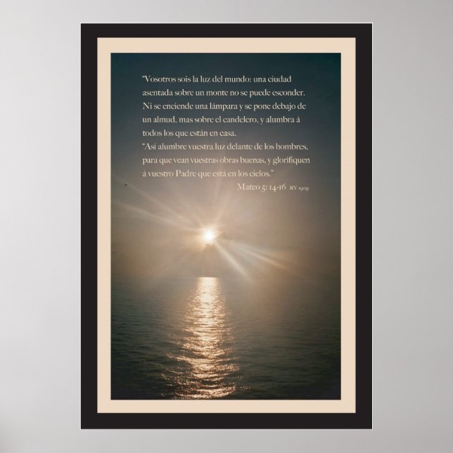 Mateo 5: 14-16 con Borde Poster (Front)