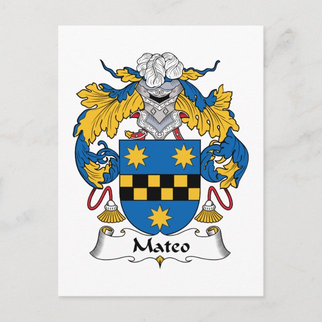Mateo Family Crest Postcard (Front)
