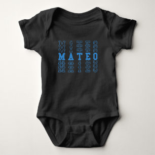 Mateo Personalised Blue Baby Boy Name Bodysuit