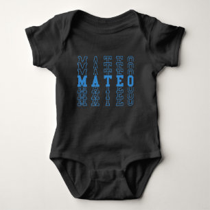 Mateo Personalized Blue Baby Boy Name Baby Bodysuit