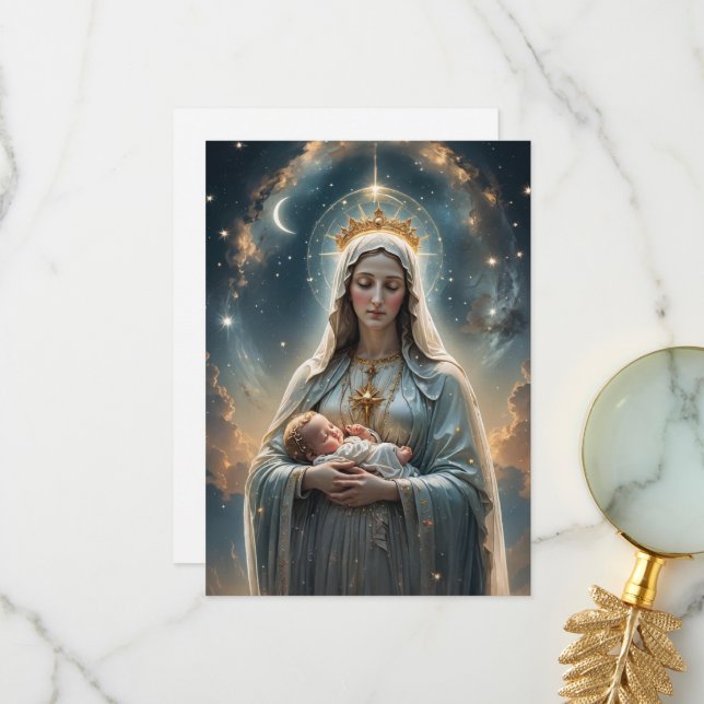 Mater Dei Flat  Prayer / Greeting Card (Front/Back In Situ)