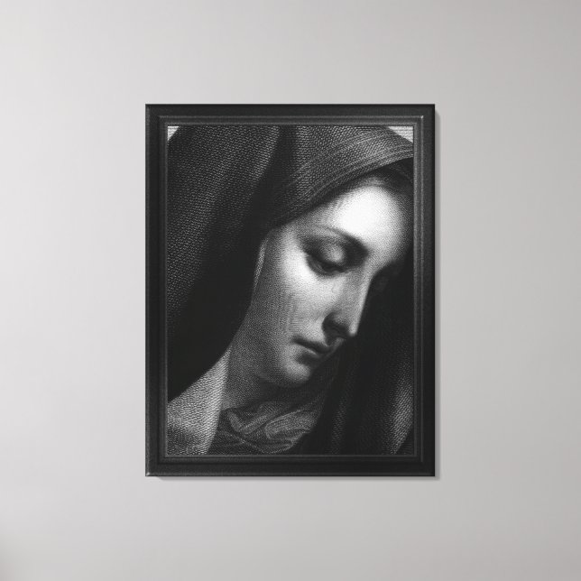 Mater Dolorosa Engraving by Carlo Dolci Canvas Print (Front)