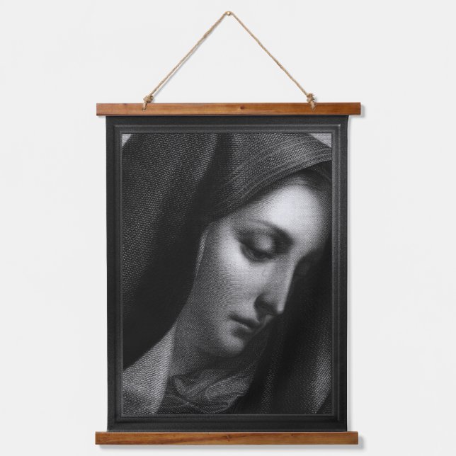 Mater Dolorosa Engraving by Carlo Dolci Hanging Tapestry (Front)