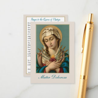 Mater Dolorosa Our Lady of Sorrows Prayer Card